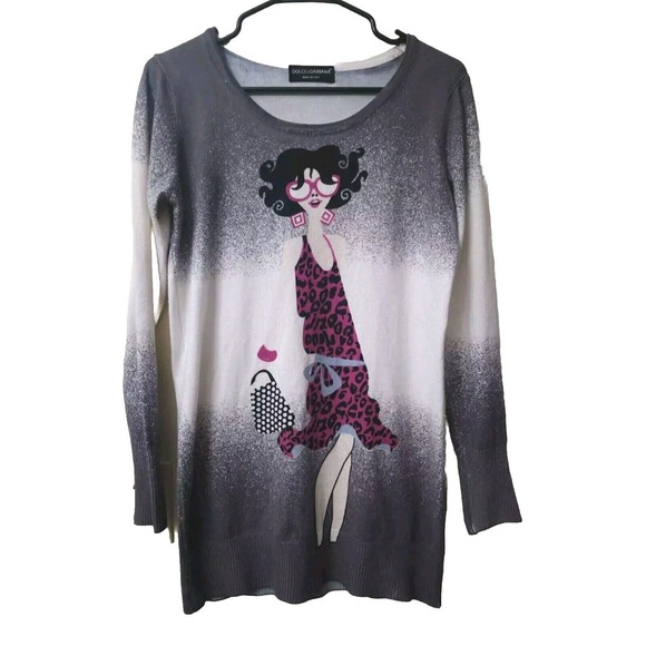 DOLCE & GABBANA Sweater Multicolor Tassel Graphic Design Pullover $1700